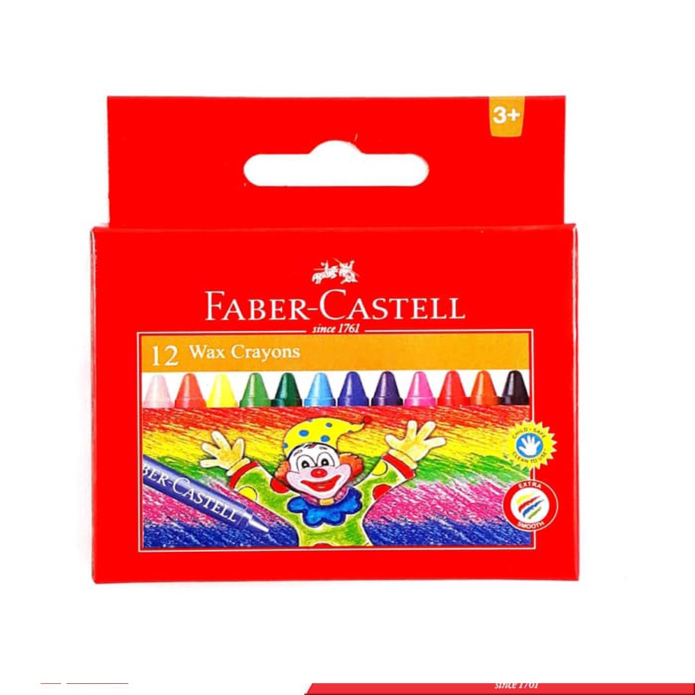 Krayon Wax Faber Castell 12 Warna &amp;  24 Warna / Crayon Cerah / Ergonomis Tidak Beracun / Perlengkapan Sekolah Menggambar / Crayon FaberCastell / Alat Mewarnai