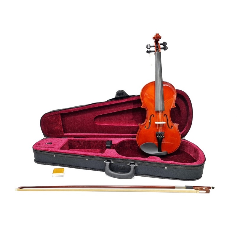 Biola Akustik Merk Vienna Original Ukuran 4/4 Bonus Hardcase Bow Rosin Bridge Buat Pemula Belajar