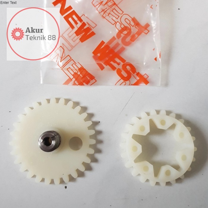 Worm gear spur gear set gigi pompa oli chainsaw 038 381 NEW WEST ASLI