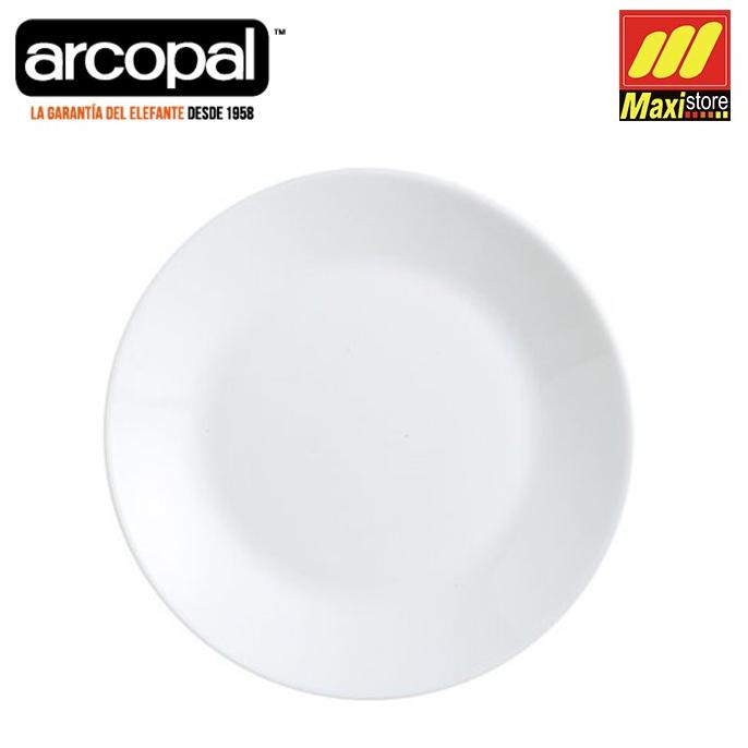 :<:<:<:<] ARCOPAL Zelie Dinner Plate 25cm Piring Makan Putih Kaca - Maxistore