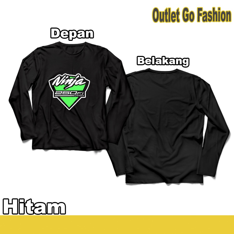 Kaos Pria Motor Kawasaki Ninja 250 Fi Owner Racing Otomotif Lengan Panjang Distro Premium Keren