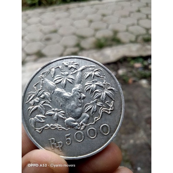 koin 5000 original perak 1974 asli bank Indonesia bahan perak langka
