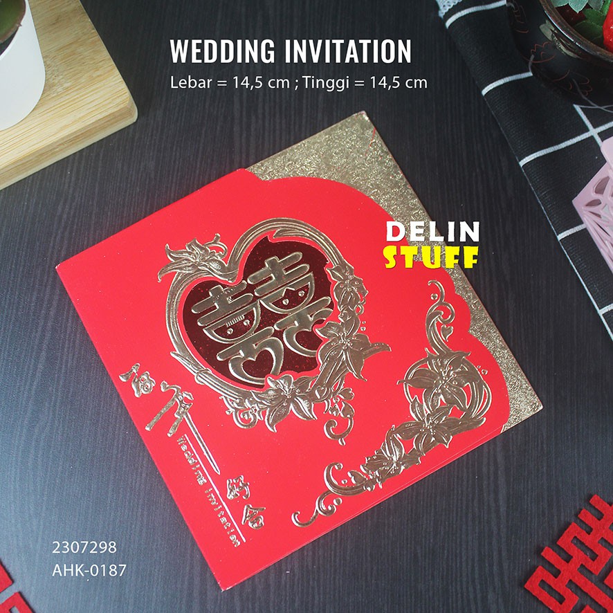 Undangan Pernikahan Perkawinan Chinese Sangjit / Cover Wedding Invitation Shuang Xi (2307298)