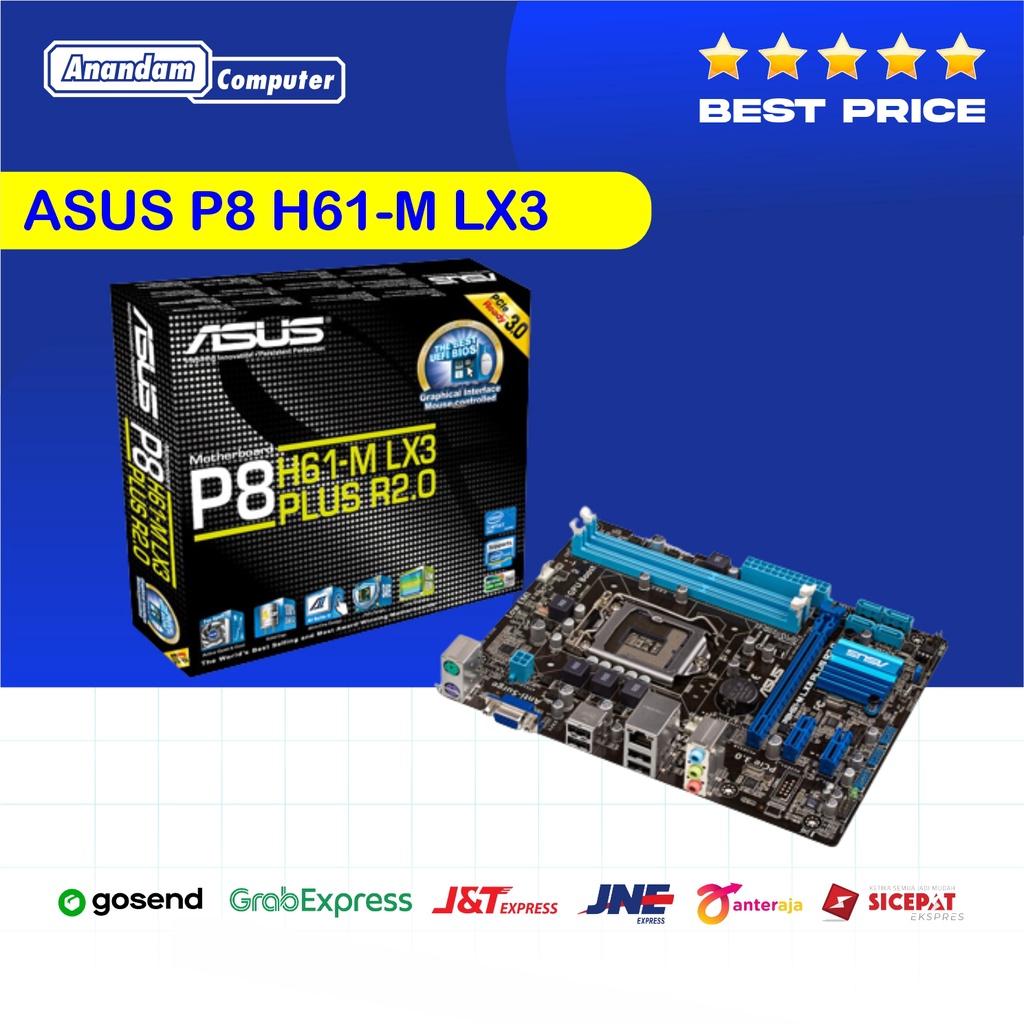 Asus P8H61-M LX3 PLUS R2.0 Desktop Motherboard H61 Socket LGA 1155