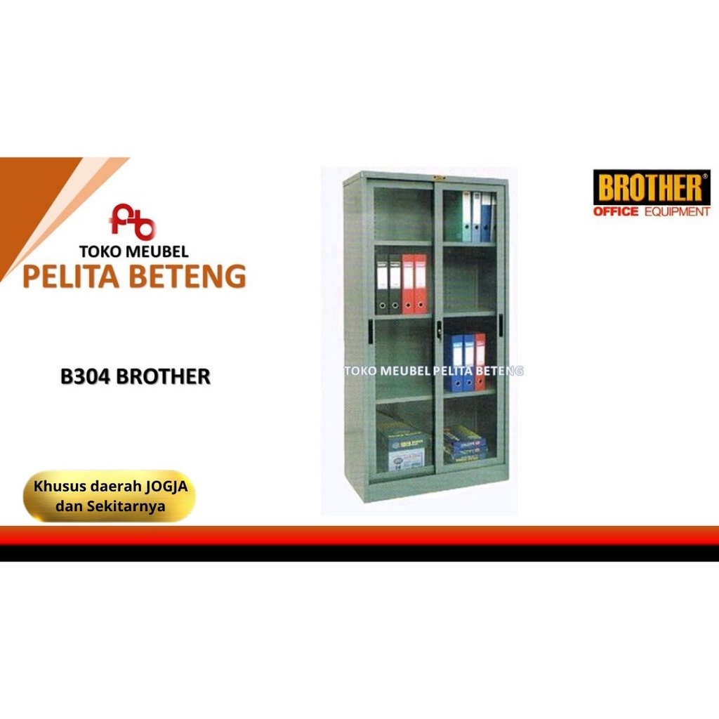 Lemari Arsip Besi Sliding Kaca Brother B 304 Jogja