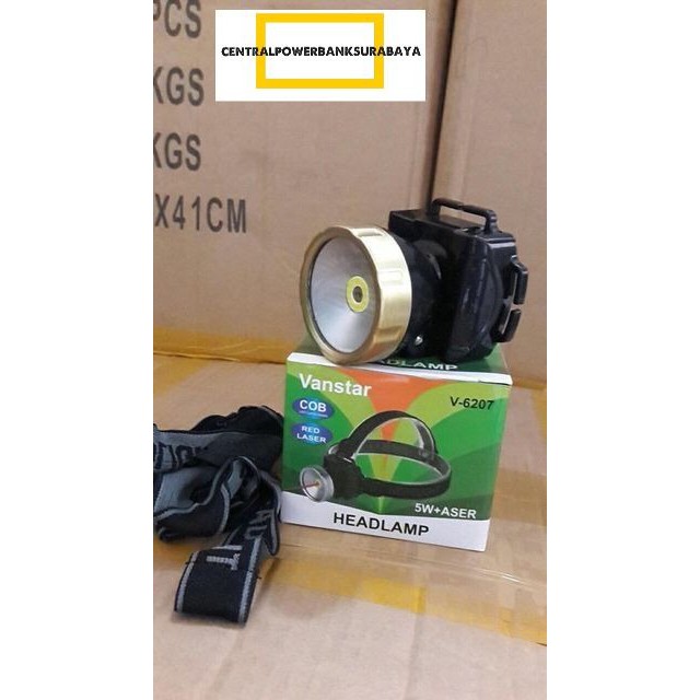 HEADLAMP V-6207 / SENTER KEPALA + LASER MERAH