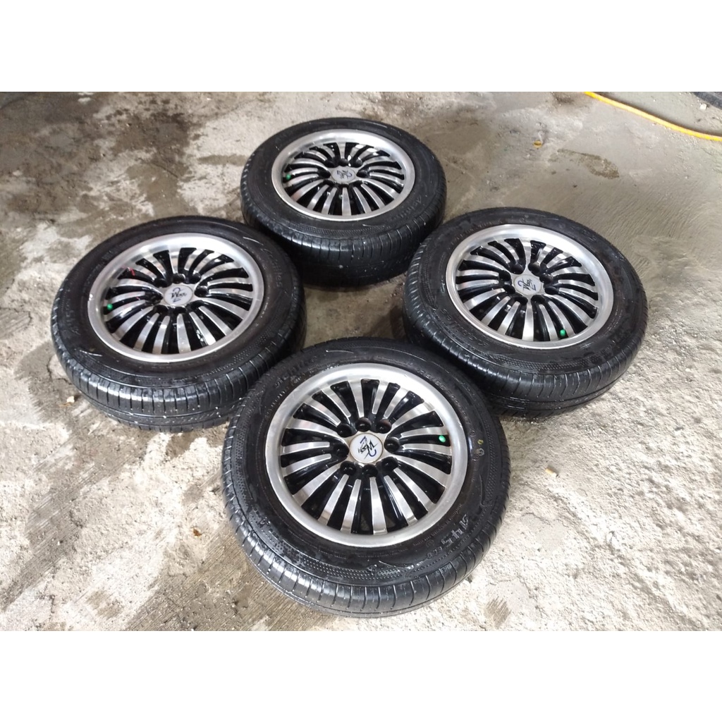 velg pelek mobil racing seken ring 14 lubang 4/100/114 ban 175/65/r14