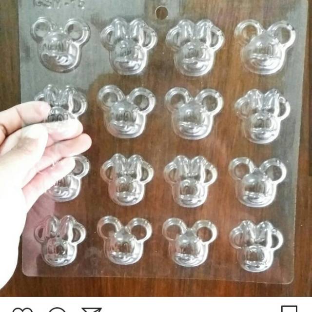 cetakan mika coklat fondant puding jelly agar agar mickey mini mouse