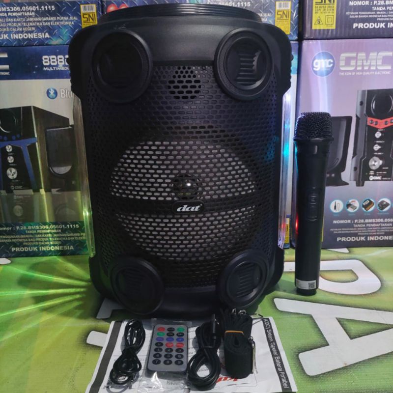 Speaker Bluetooth 8 Inch DAT DT 820QD Portable Radio USB Free 2 Mic Wireless Speaker Karaoke-6