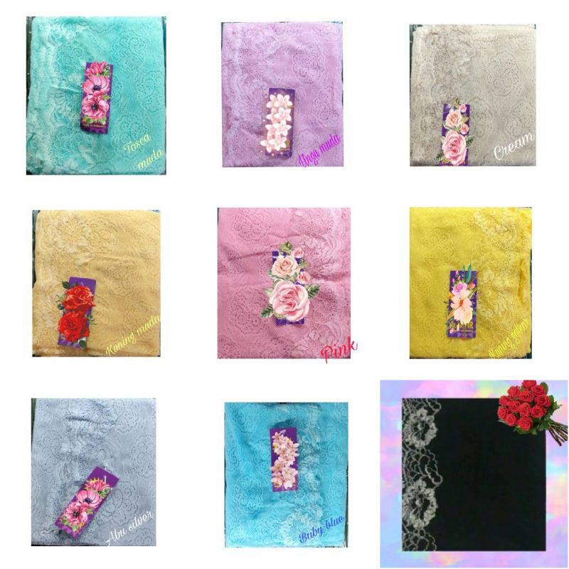 COD Pashmina Brukat Renda/Hijab Akad Nikah-8