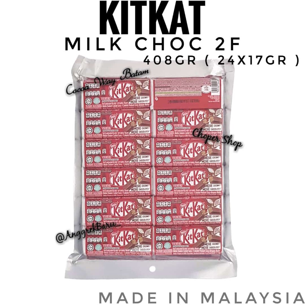 

Cokelat Kitkat 2F 24pcs x 17gram / Coklat Kit Kat 2F