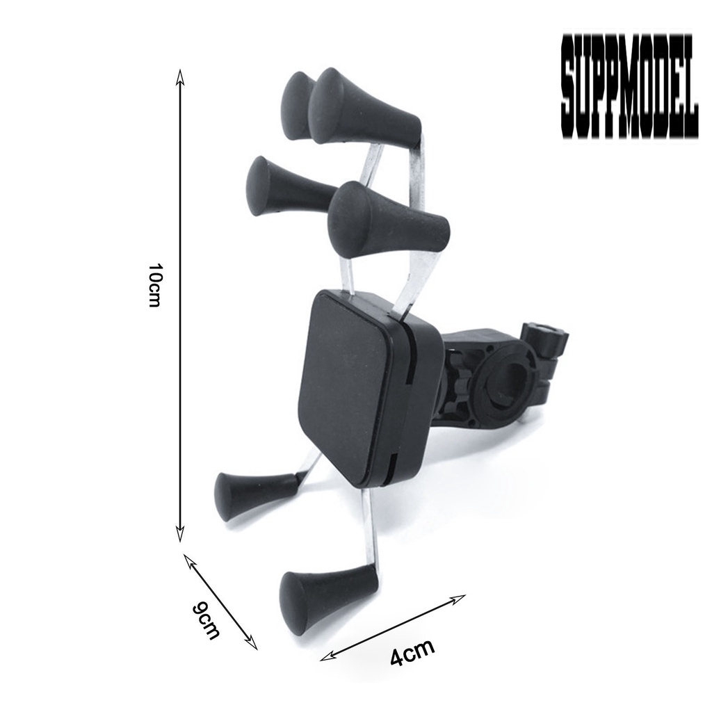 Bracket Dudukan Handphone Portable Adjustable Dengan 6 Cakar Untuk Setang Motor Dan Sepeda Listrik