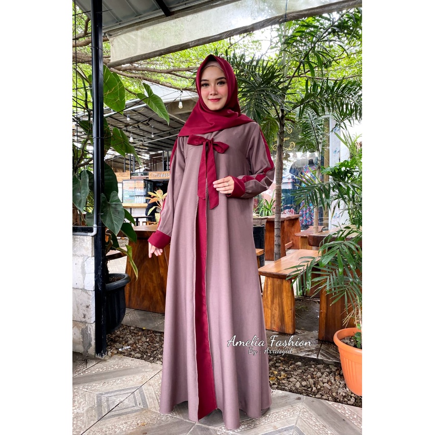 Dress Shanum Viola dan KANIA amelia itycrepe ori brand wanita busana muslim remaja terbaru cod grosir termurah