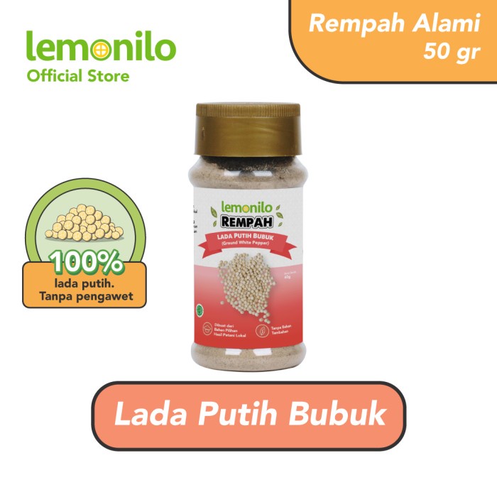 

01F1S Lemonilo Rempah Alami Lada Putih Bubuk (Ground White Pepper) 60 Gr Fsfs201