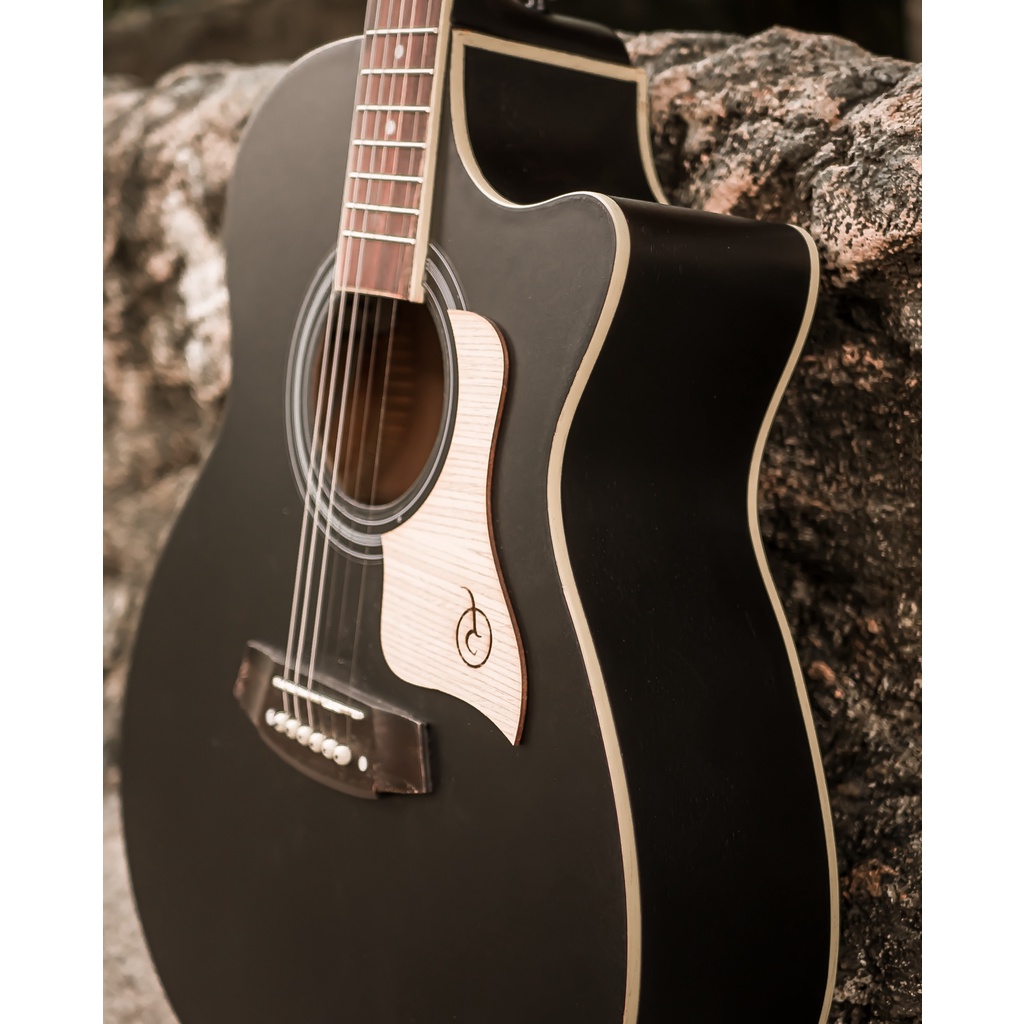 GITAR SEMI AKUSTIK MANDALIKA DTS-02 BLACK OPEN PORE