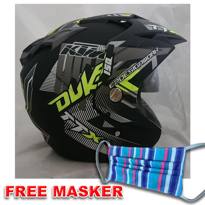 11.11 PROMO Helmet Double Visor Dua Kaca Helem Duke Doff
