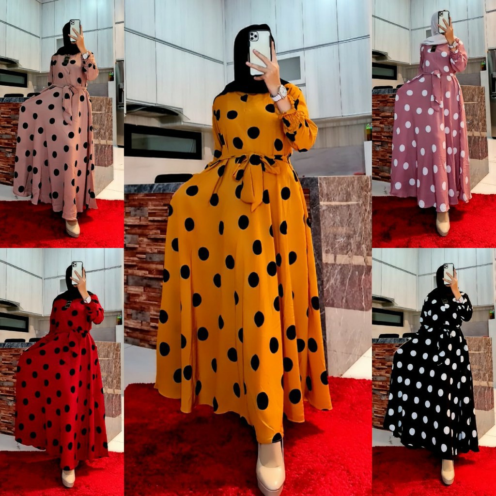 GAMIS JUMBO BIGSIZE DRESS JUMBO MAXY MONALISA KLOK MAYUNG POLKADOT REALPICT TERBARU KEKINIAN