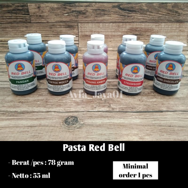 

(Ayfa) RedBell Pasta Makanan Pasta Pandan Strawberry Dark Coklat Coffe Pisang Ambon