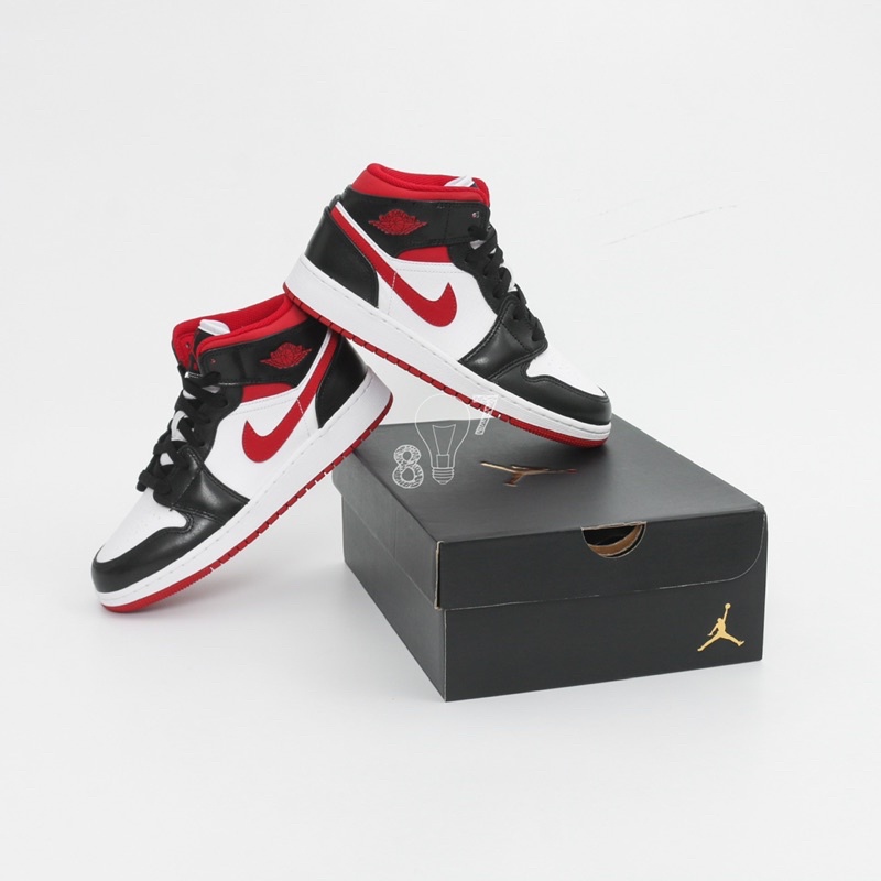 Air Jordan 1 Mid Black Gym Red GS Women