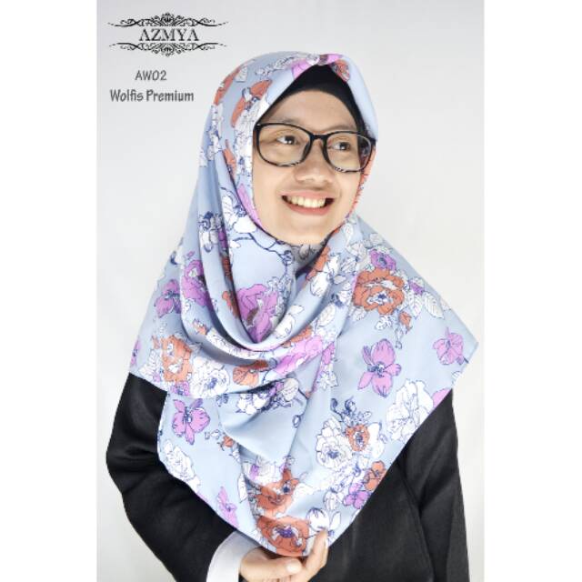 Hijab / jilbab segiempat motif Azmya