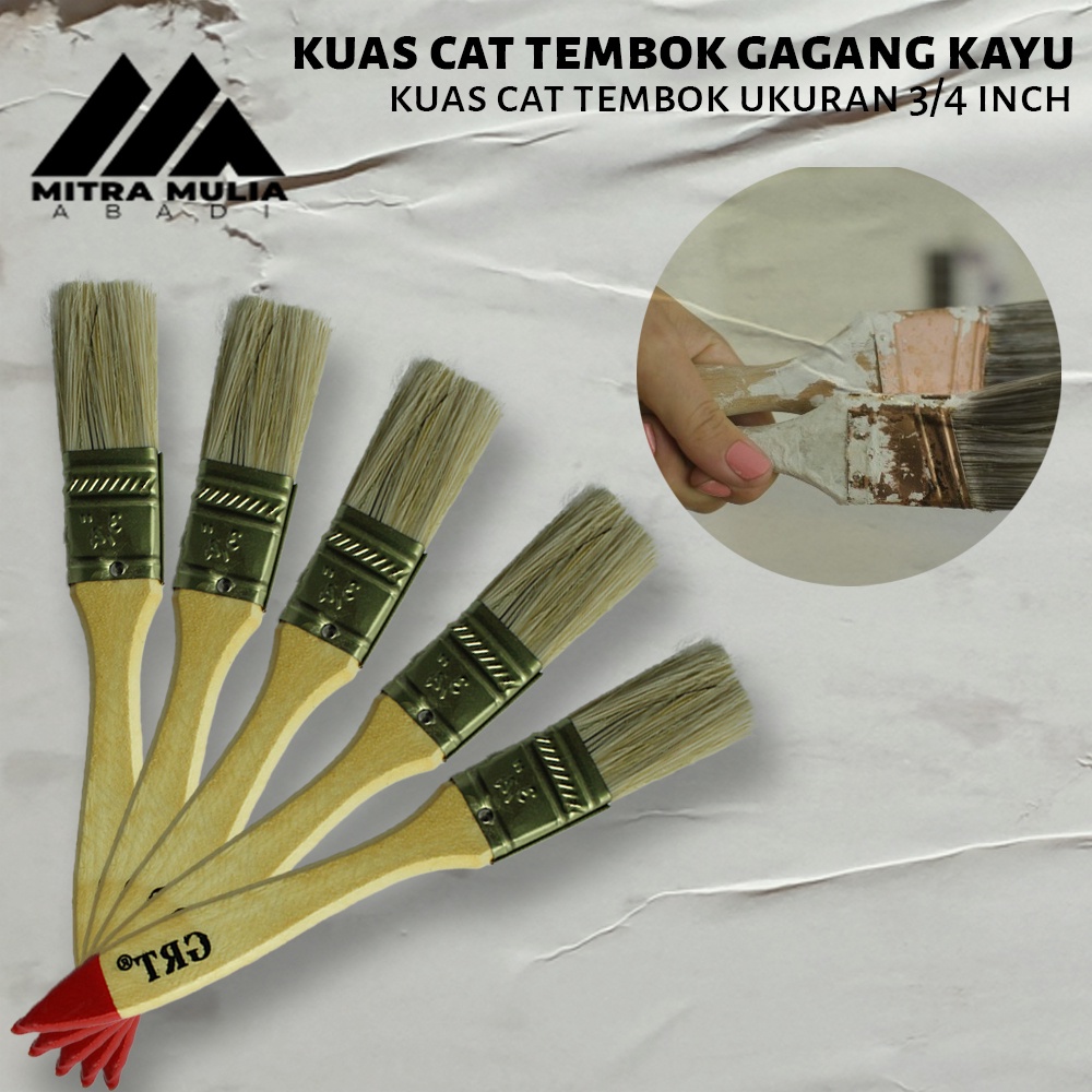 kuas / koas cat tembok ukuran 3/4 inch | kuas bulu halus