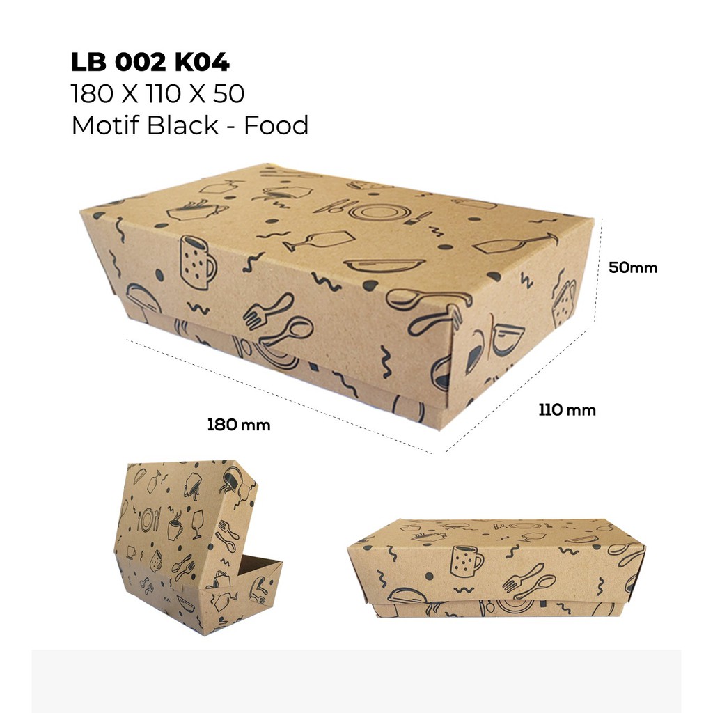 Lunch Box Large Tebal 325 Gsm (LB2K424-18X11X5 Cm)