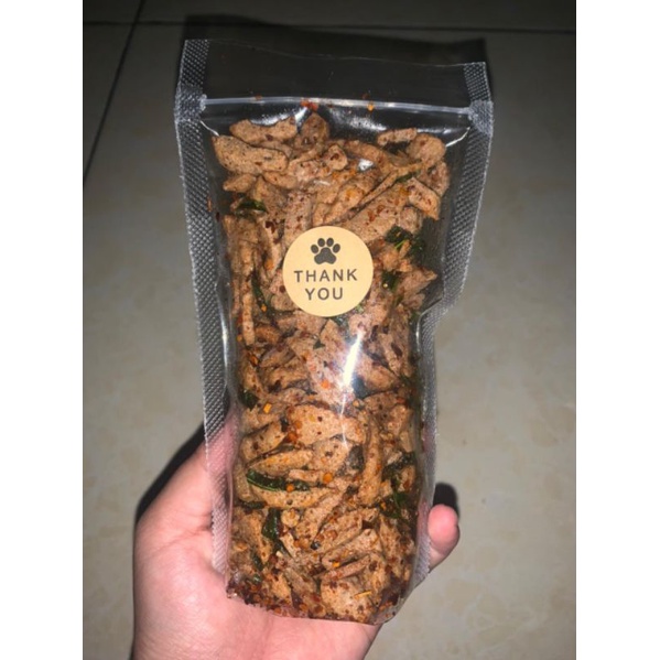 

Basreng kering pedas + daun jeruk