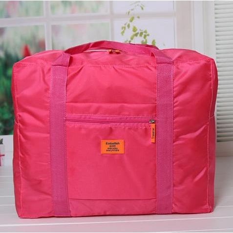 BISA BAYAR DITEMPAT T03 Tas Koper Lipat Foldable Travel Bag Hand Carry - Merah Muda PROMO Kode 199