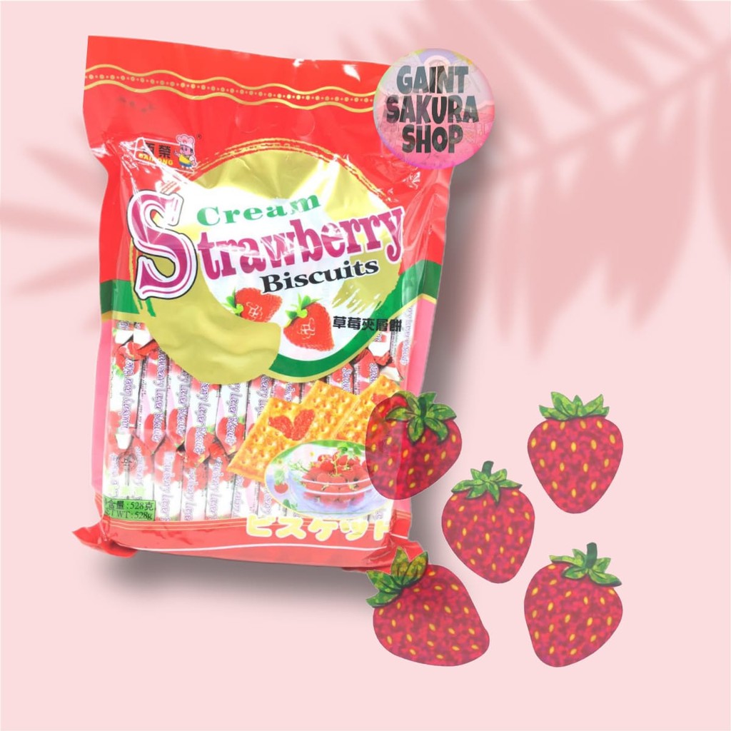 

Bairong Strawberry Layer Biscuit / snack impor / biskuit impor / snack / biskuit / makanan ringan