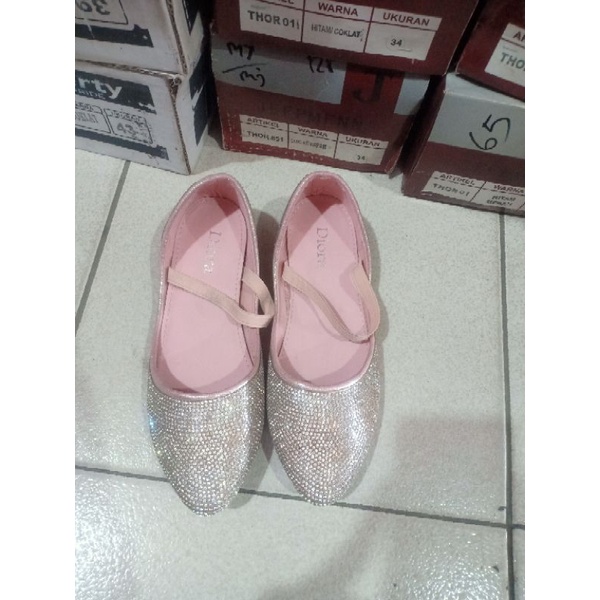 sepatu anak import bling bling balet cewek mewah elegan