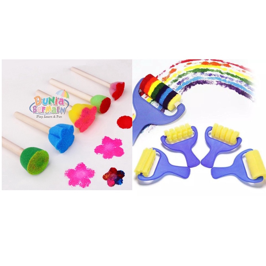 

Kuas Spon Bunga Untuk Melukis (isi 5 Kuas Motif) dan Sponge Painting Brush Roller Besar (isi 4 pcs)