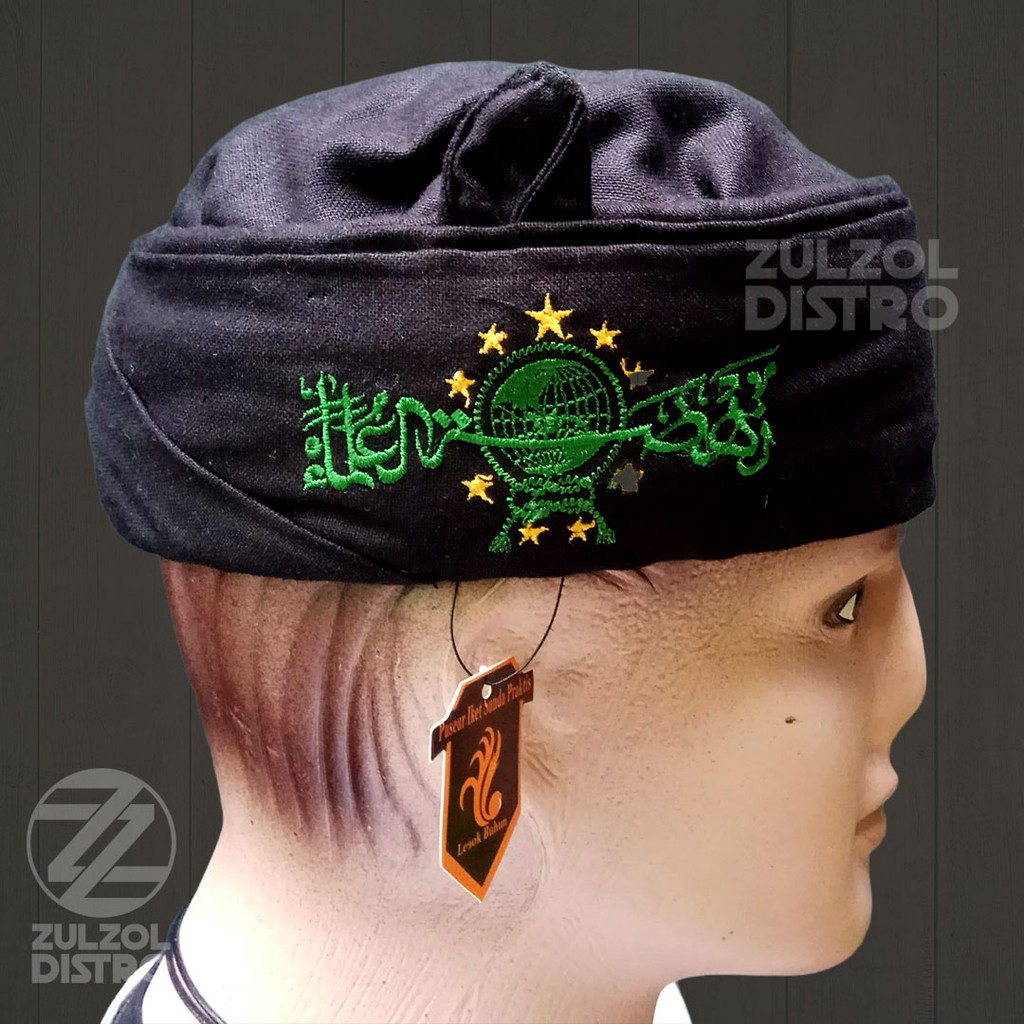 Peci Sorban Nahdlatul Ulama Hitam Kualitas Premium Bordir Logo NU Model Iket Candra Siap Pakai