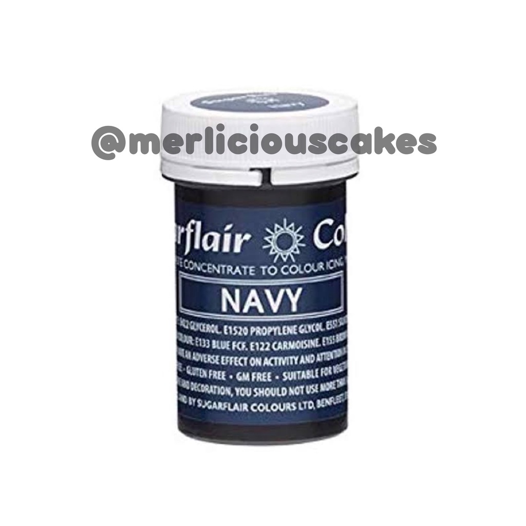 

Navy Sugarflair Paste Concentrate Coloring Colouring Pewarna Makanan