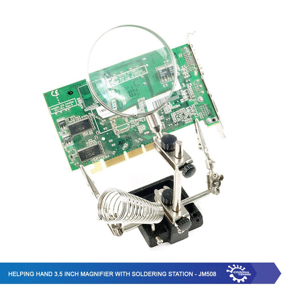 Helping Hand 3.5-Inch Magnifier with Soldering Station - JM508