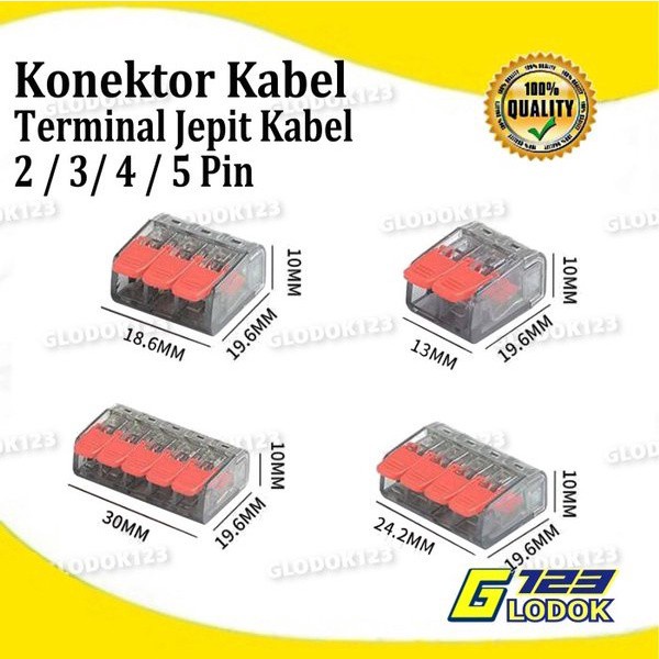 Konektor Connector Cable Terminal Cucuk Tusuk Jepit Kabel 2 3 4 5 Pin