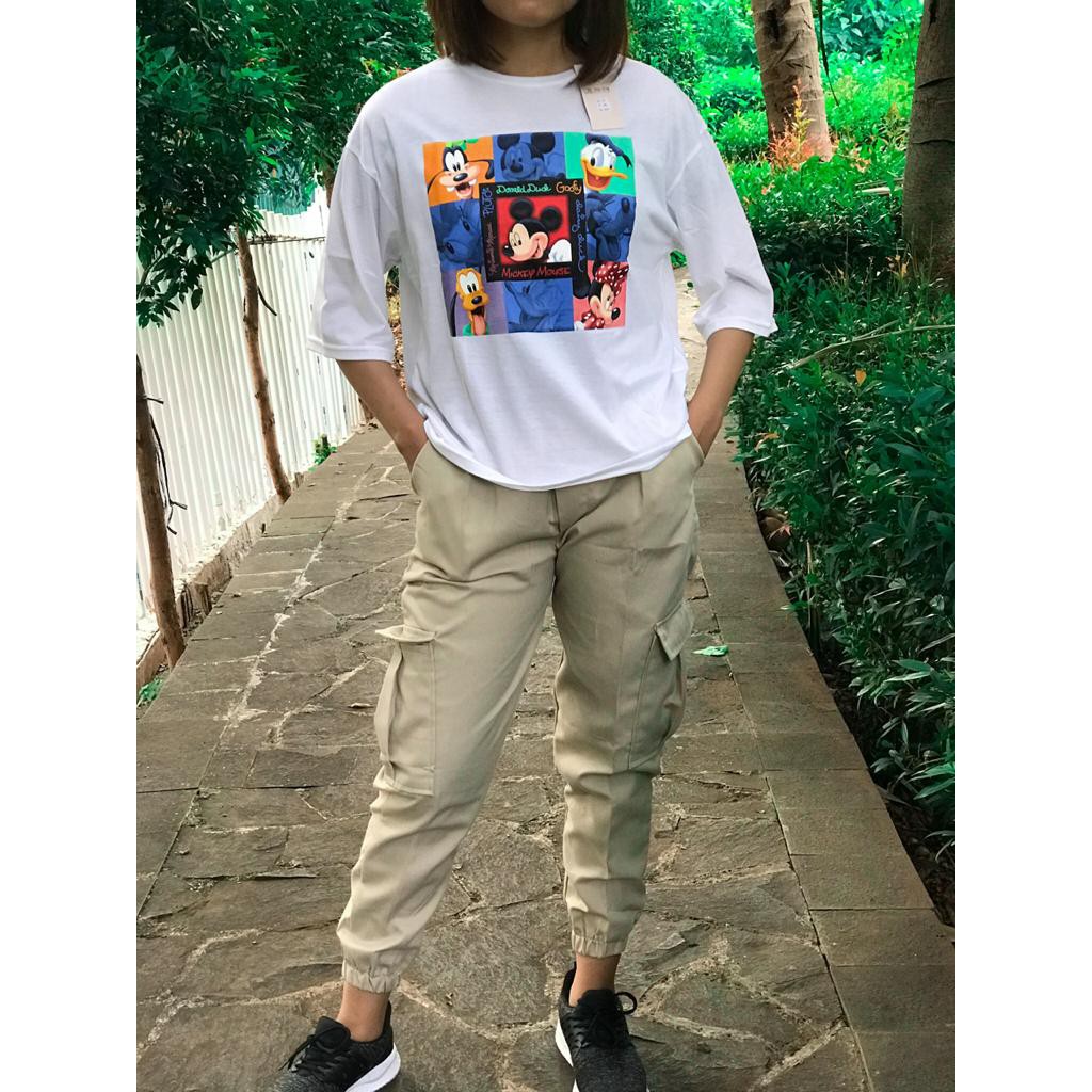 Elvina Kaos Oversize Mickey Mouse Baju Tshirt  Oversized Miki EVS-068