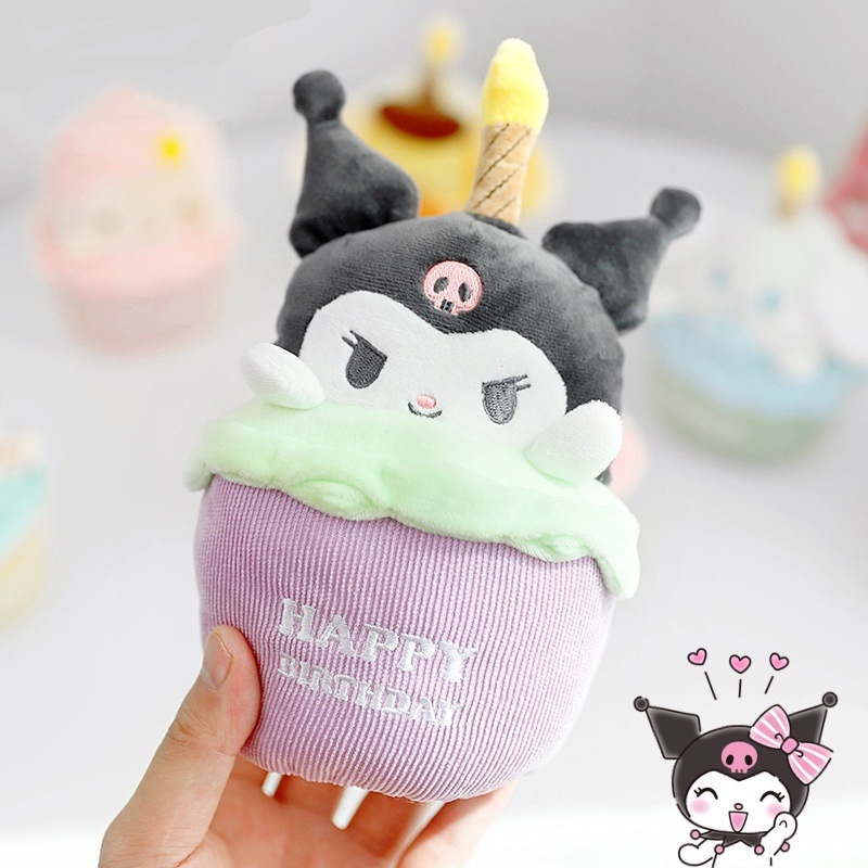 Kue Ulang Tahun Bentuk Sanriod Star Kirby Melody Kuromi Bahan Plush Dengan Lilin