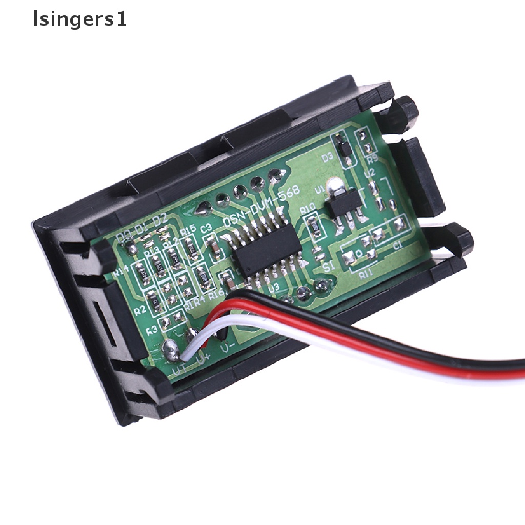 (lsingers1) Voltmeter digital DC 0-30V 3 Kabel Dengan Layar LED Untuk Mobil / motor