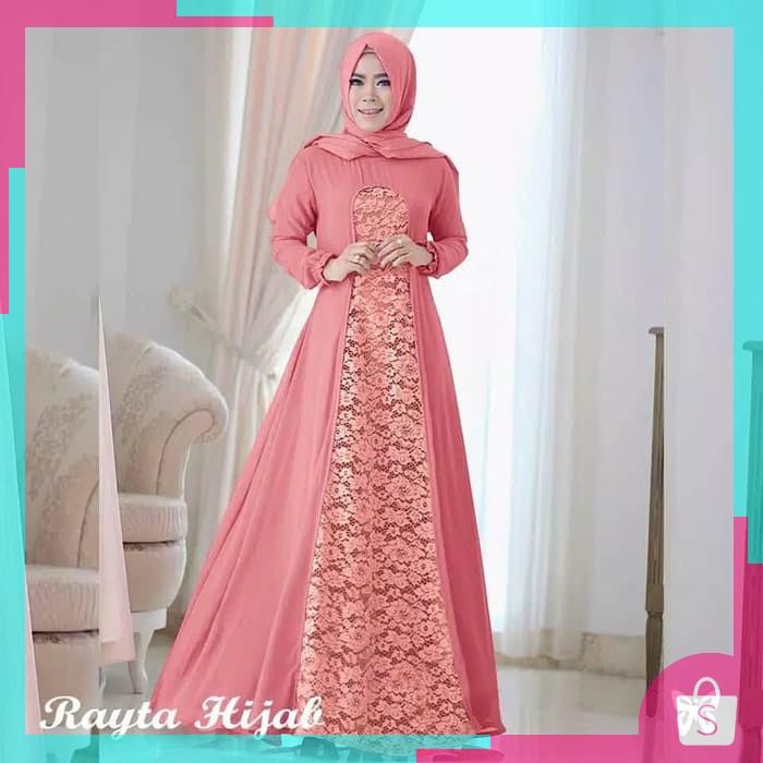 Baju Gamis Syari Muslimah Fashion Muslim Wanita Cewek Modern Terbaru - Maroon