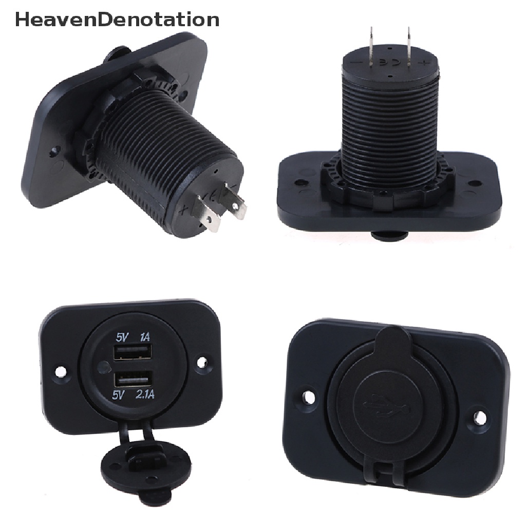 [HeavenDenotation] Dual 2 USB outlet 1A &amp; 2.1A port socket charger for car boat motorcycle 12 volt