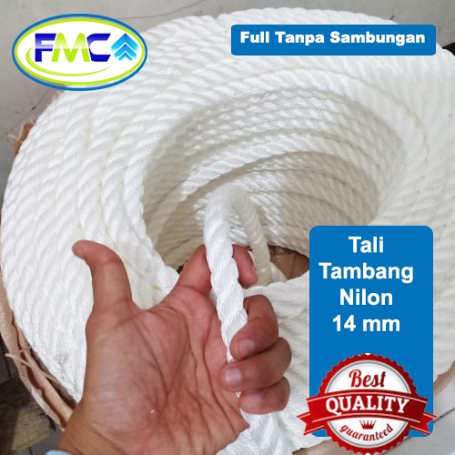 Tali Tambang Besar Nilon Nylon Rope 10mm 12mm 14mm Pengikat Barang Putih Qualitas Eksport Ikat Hewan Ternak Sapi Kambing Domba Lembu Kerbau