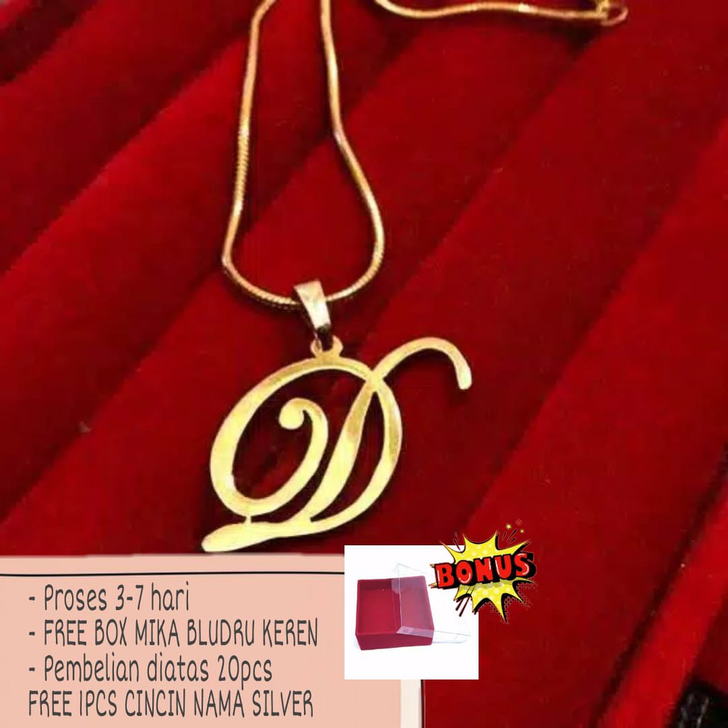 Kalung Inisial Nama Gold / Silver (Pembuatan 2 Minggu) PGM (KN15)