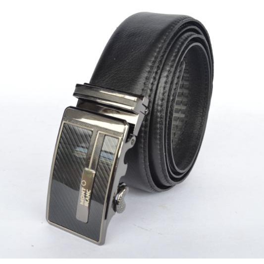 IKAT PINGGANG PRIA KULIT SAPI ASLI MONTBLANC HITAM