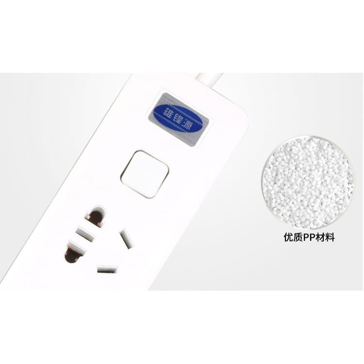 Powerstrip 3 USB Port + 3 Electric Plug dengan LED Indikator - White