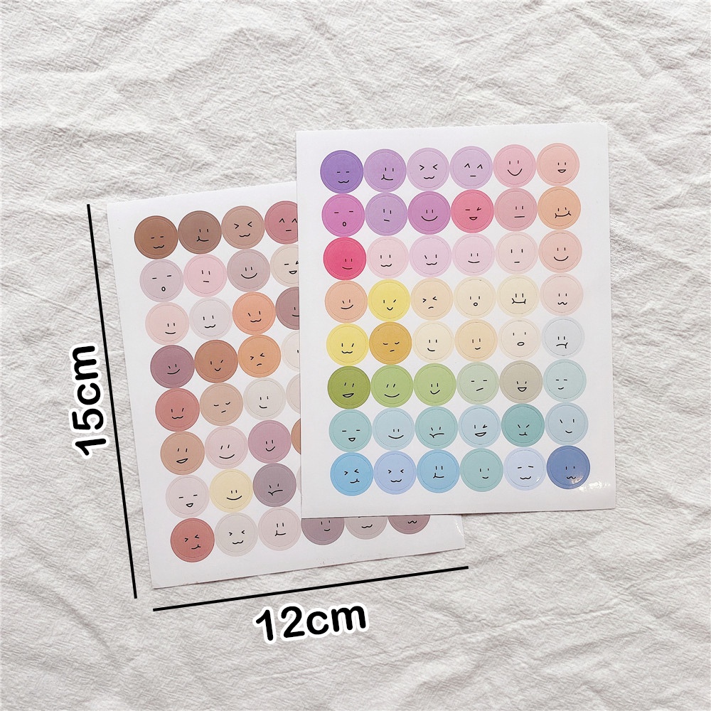 Winzige stiker smile stiker bulat aesthetic warna warni stiker hp aesthetic journal wallpaper sticker deco kertas scrapbook album-5