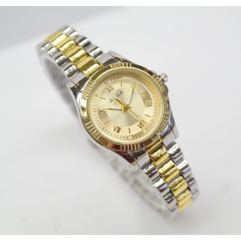 (water) Jam tangan cewek ALBA AL5007 model classic rantai stainless
