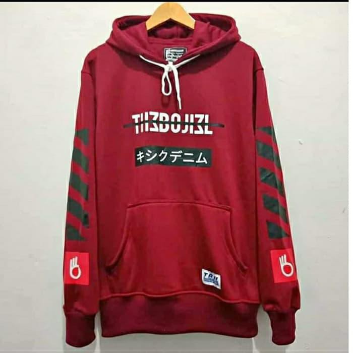 Hoodie SWEATER HODIE THE BOJIEL KANJI MAROON MURAH - Merah, L