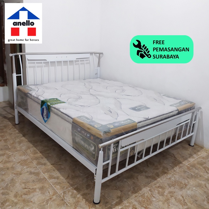 RANJANG BESI MINIMALIS / DIPAN BARLY KUALITAS BAGUS UKURAN 160X200