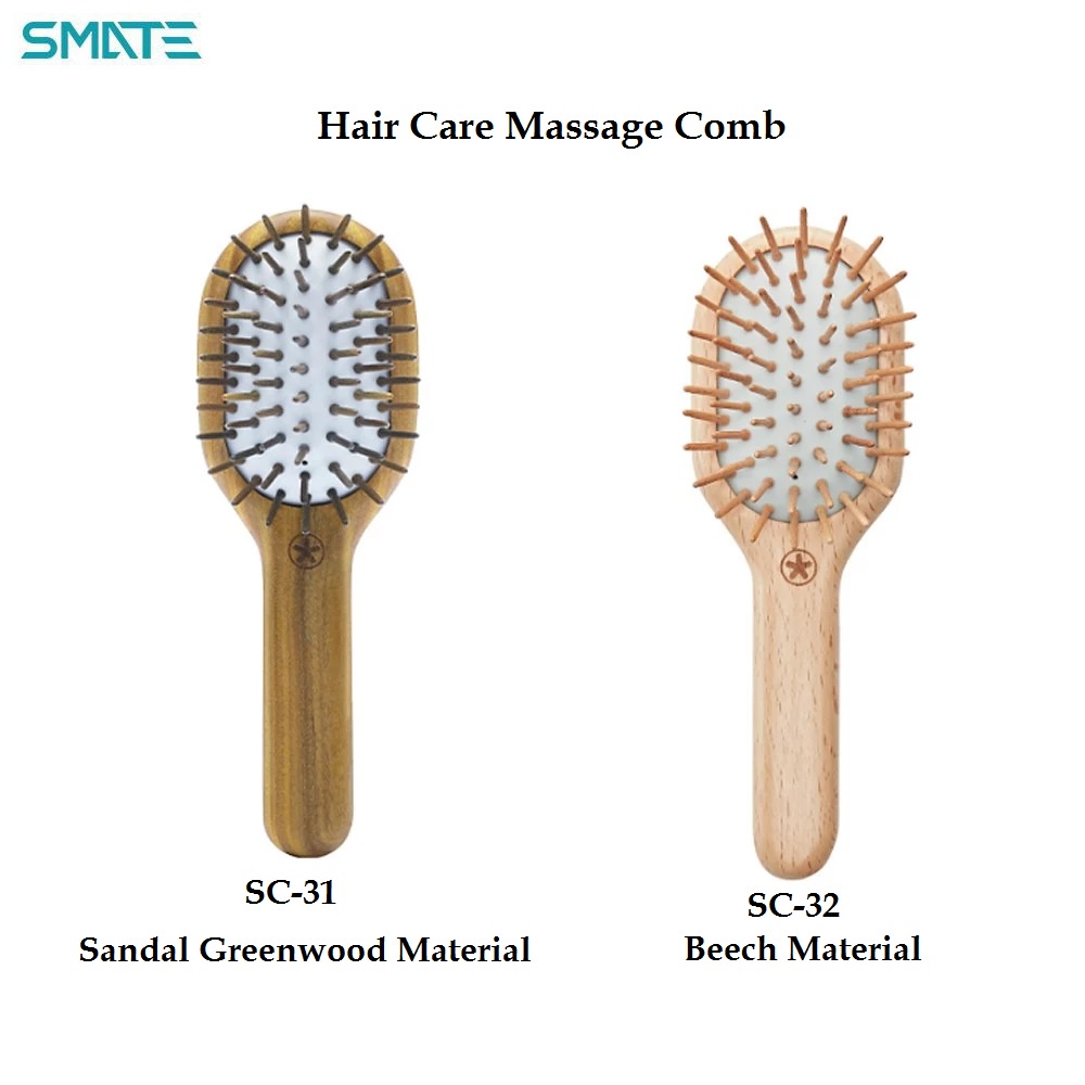 SMATE Hair Care Massage Comb - Sisir Rambut Pemijat Kulit Kepala Bahan Kayu Asli Alami dan Ringan