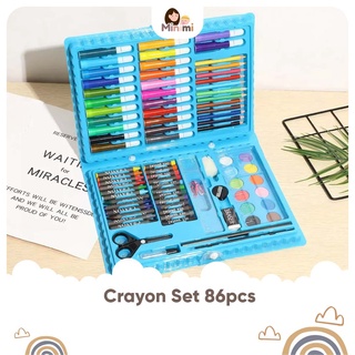 Minimi Krayon Set Alat Menggambar Anak Oil Pastel Isi 86pcs Krayon Set Pensil Warna Gambar Alat Tulis & Lukis Melukis ATK